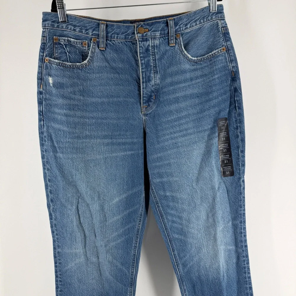 J.Crew High-Rise Straight Premium Edition Jeans Blue Denim Size 31 BT081